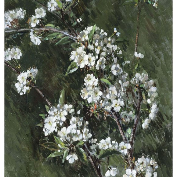 Ciliegio in fiore, olio su tavola – Giuseppe Uva